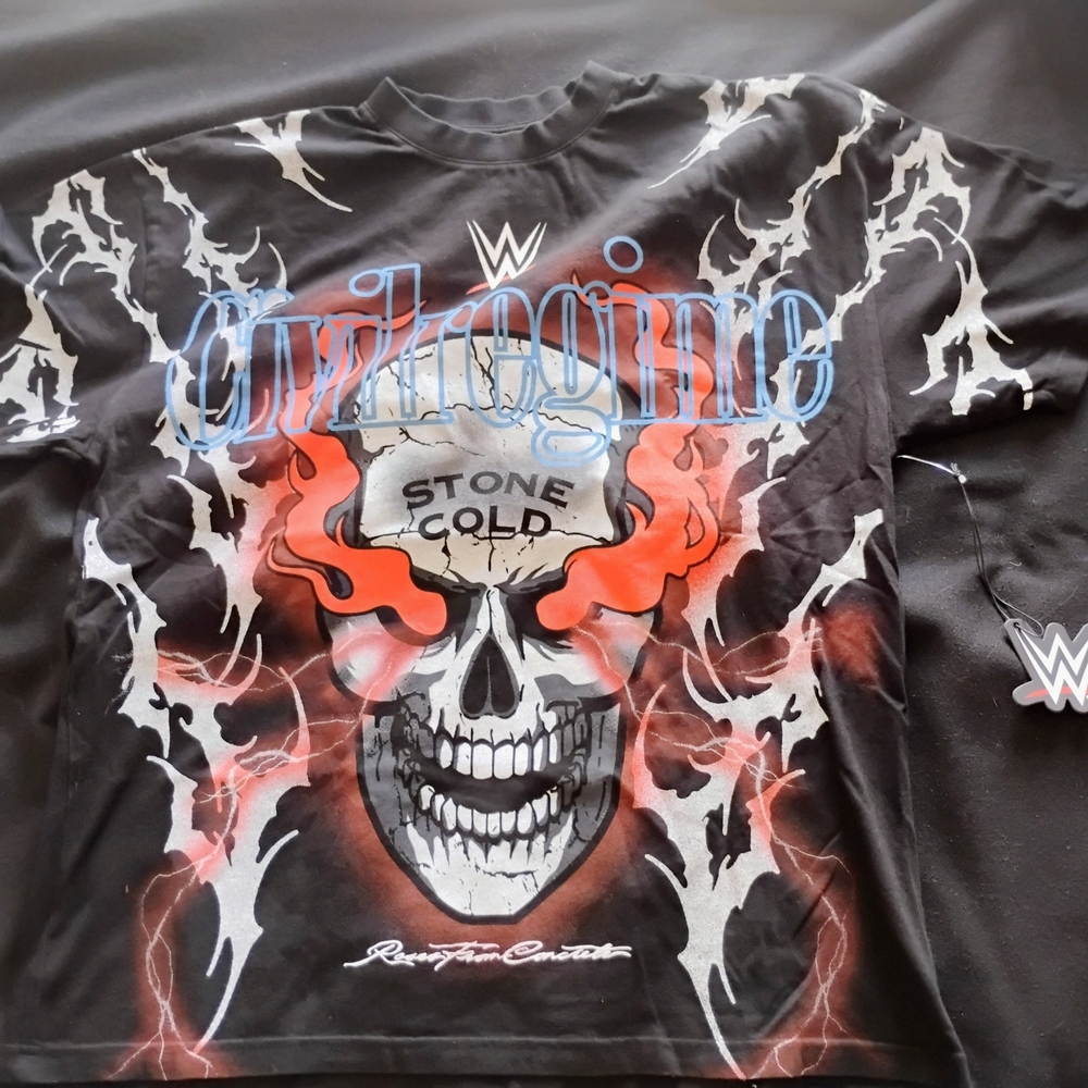 (SOLD) Civil Regime WWE Stone Cold Steve Austin Black Red White Graphic Shirt
